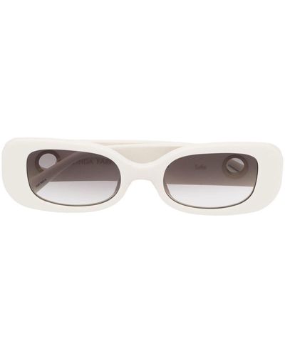 Linda Farrow Ovale Sonnenbrille mit Glitter-Effekt - Weiß