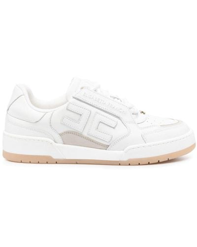 Elisabetta Franchi Appliqué-logo Leather Sneakers - White