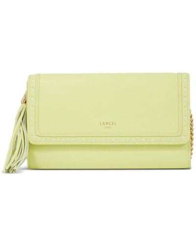 Lancel Leather Chain Wallet - Yellow