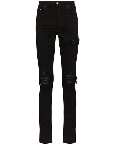 Amiri Mx1 Distressed-effect Slim-fit Jeans - Black