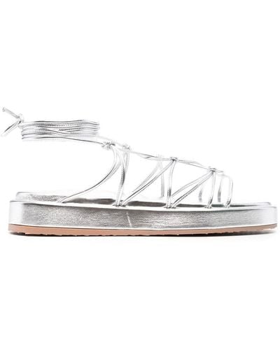Gianvito Rossi Metallic-effect Open-toe Sandals - Grey