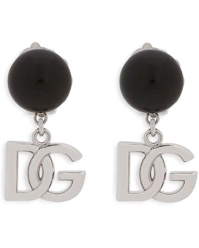 Dolce & Gabbana Dgロゴ ドロップピアス - ホワイト