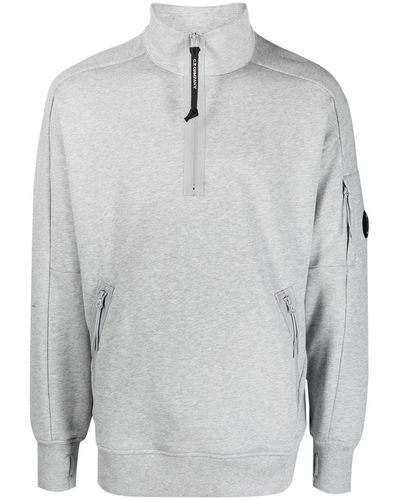 C.P. Company Lens-detail Jersey-fleece Sweater - Grey