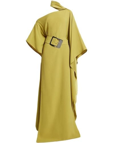 ‎Taller Marmo Vestido de fiesta asimétrico con cinturón - Amarillo