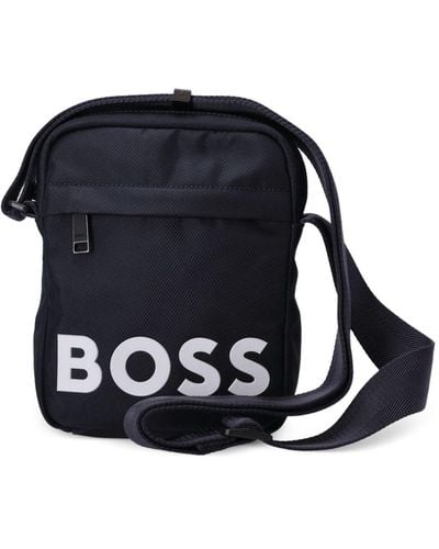 BOSS Logo-print Shoulder Bag - Blue