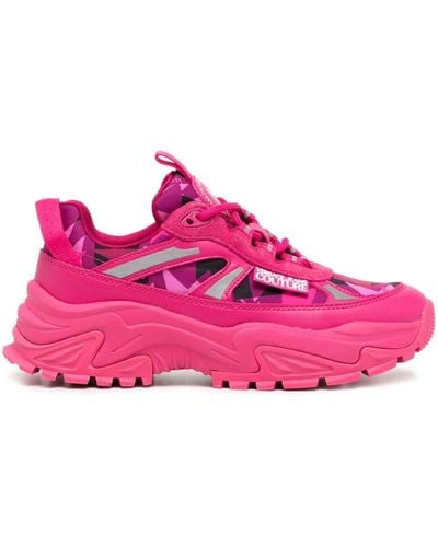 Versace Star-print Low-top Sneakers - Pink
