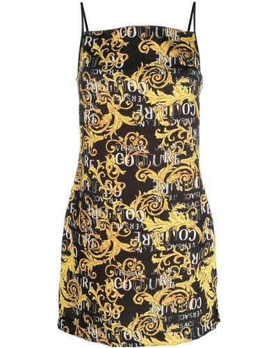 Versace Jeans Couture All-over Logo Print Minidress - Multicolour