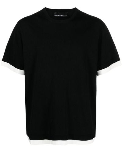 Neil Barrett Camiseta con ribete en contraste - Negro