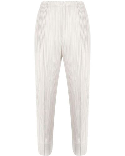 Pleats Please Issey Miyake Monthly Colors September Pleated Pants - White
