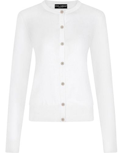Dolce & Gabbana Button-up Silk Cardigan - White