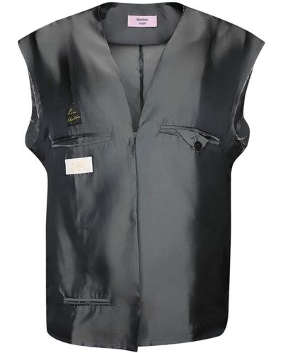 Martine Rose Deconstructed Logo-patch Waistcoat - Gray