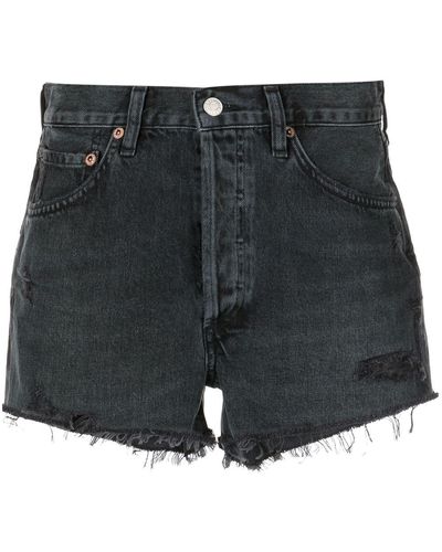Agolde Taillenhohe Parker Jeans-Shorts - Schwarz