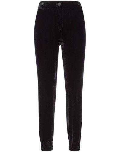 Philipp Plein Elasticated-waist Velvet Pants - Black