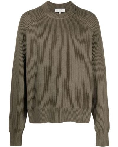 Studio Nicholson Crew-neck Fine-knit Sweater - Green