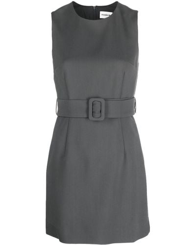 P.A.R.O.S.H. Sleeveless Belted Minidress - Grey