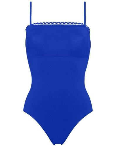 Eres Night Picot-trimmed Swimsuit - Blue