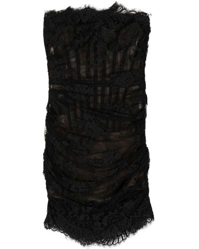 Monse Strapless lace mini dress - Negro