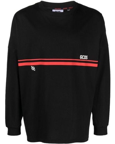 Gcds ロゴ ストライプ スウェットシャツ - ブラック