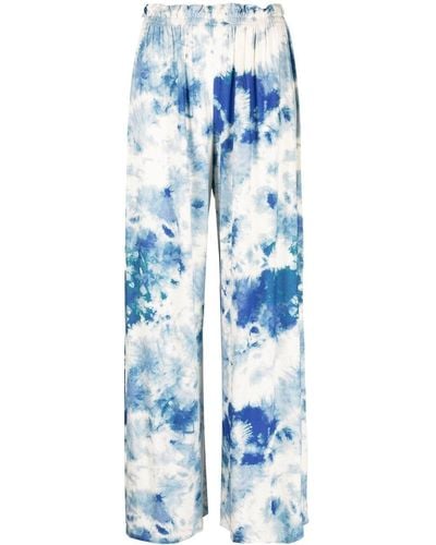 Majestic Filatures Pantalon de jogging à imprimé tie-dye - Bleu