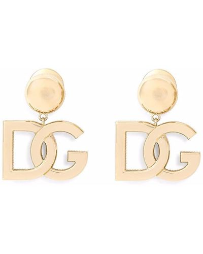 Dolce & Gabbana 18kt Yellow Gold Logo Clip-on Earrings - Metallic