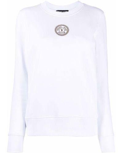 Versace V-emblem Cotton Sweatshirt - White
