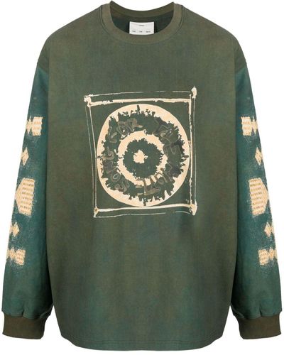 Song For The Mute Logo-print Long-sleeved Sweatshirt - Green