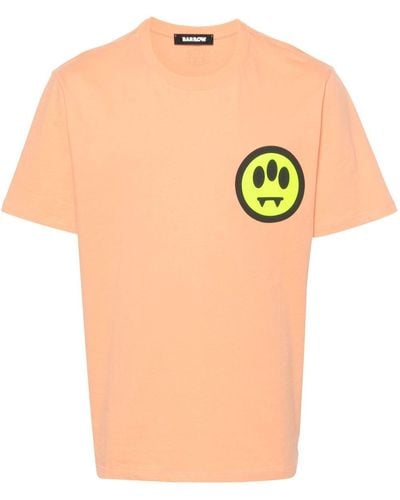 Barrow Logo-stamp Cotton T-shirt - Orange