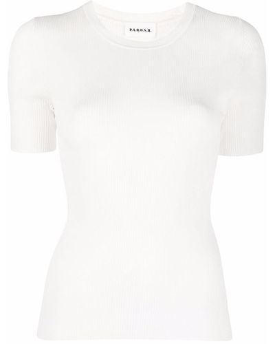 P.A.R.O.S.H. T-shirt à encolure ronde - Blanc