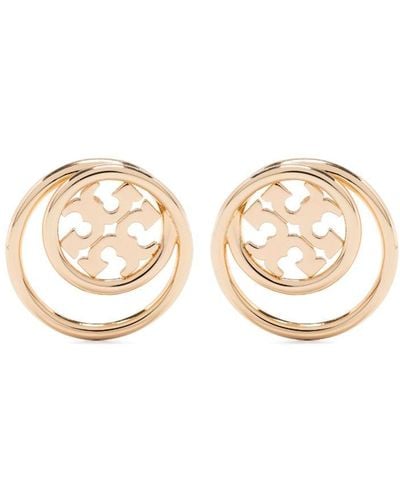 Tory Burch Double T Ohrstecker mit Cut-Out - Natur