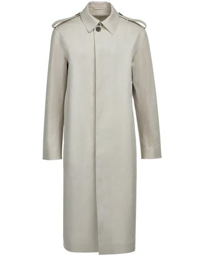 Ferragamo Cotton-blend Long Coat - Grey