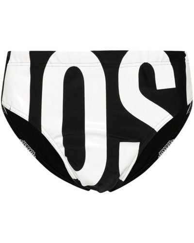 Moschino Zwembroek Met Logoprint - Zwart