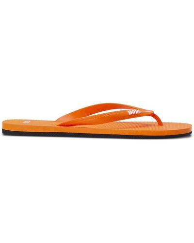 BOSS Logo-appliqué Flip Flops - Orange