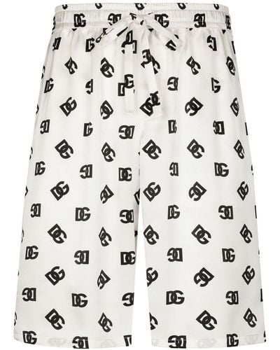 Dolce & Gabbana Shorts running con monogramma 4G - Grigio