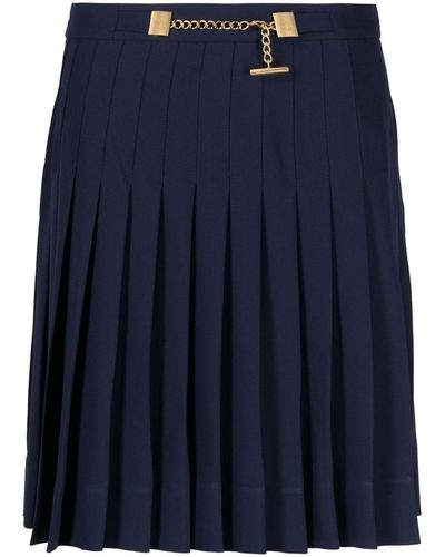 Lauren by Ralph Lauren Jupe taille haute à détail de chaîne - Bleu