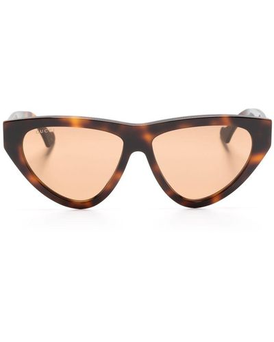 Gucci Cat-Eye-Sonnenbrille in Schildpattoptik - Natur