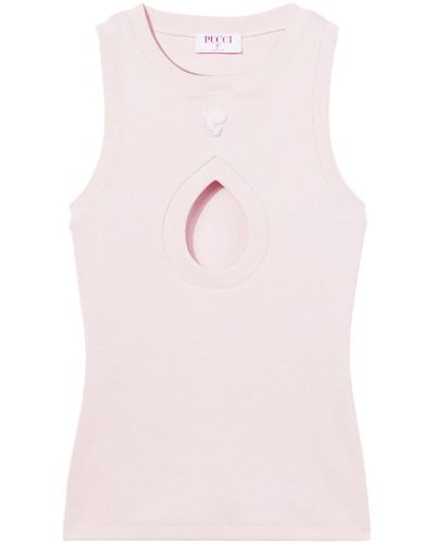 Emilio Pucci Ribbed-knit Tank Top - Pink
