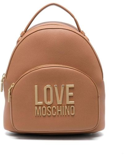Love Moschino ロゴプレート バックパック - ブラウン