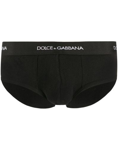 Dolce & Gabbana Jersey-Slip mit Logo - Schwarz