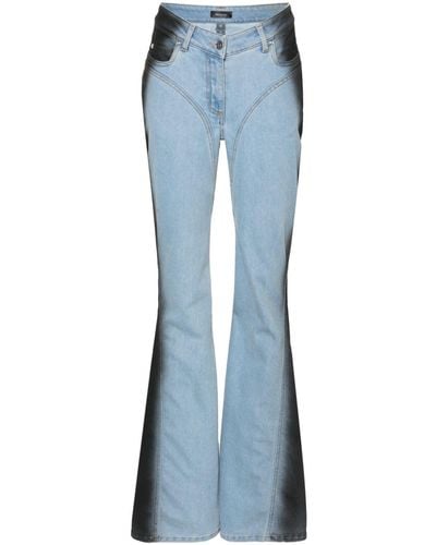 Mugler Jeans svasati con effetto sfumato - Blu
