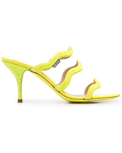 Moschino 90mm Wave Triple-strap Sandals - Yellow