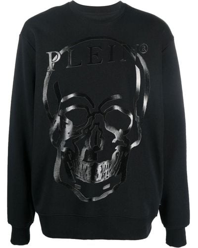 Philipp Plein Skull-print Crew Neck Sweatshirt - Black