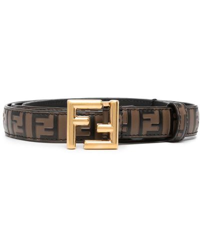 Fendi Ff Leather Belt - Brown