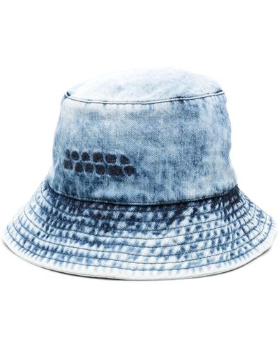 Isabel Marant Sombrero de pescador vaquero con logo bordado - Azul