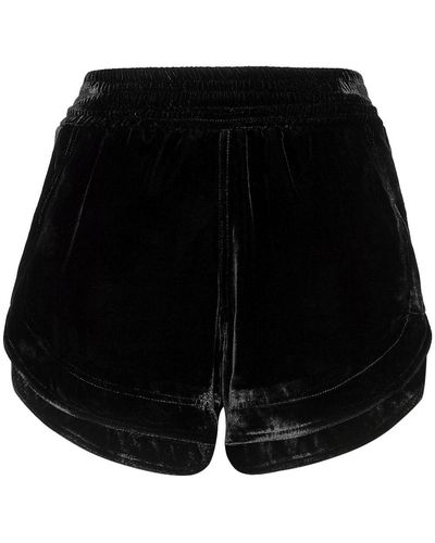 Philipp Plein Velvet Elasticated-waist Shorts - Black