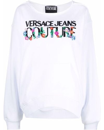 Versace Sweatshirt mit Logo-Stickerei - Weiß