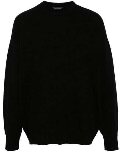 Balenciaga Kaschmirpullover mit rundem Ausschnitt - Schwarz