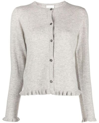 Allude Virgin Wool-cashmere Blend Cardigan - Gray