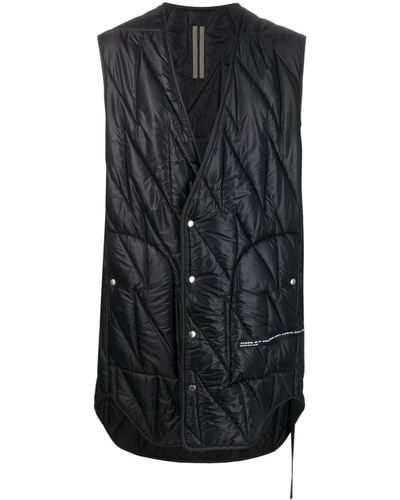 Rick Owens Quilted Mid-length Gilet - Black