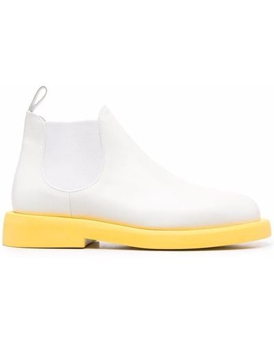 Marsèll Two-tone Leather Ankle Boots - White