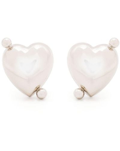 Justine Clenquet Sasha Heart-shaped Earrings - White